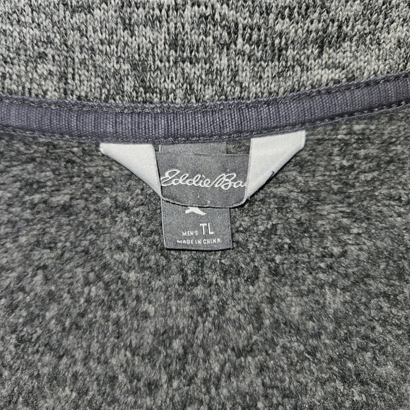 Eddie Bauer Men's Gray 1/4 Zip Fleece Sweater Size LT - Picture 3 of 9
